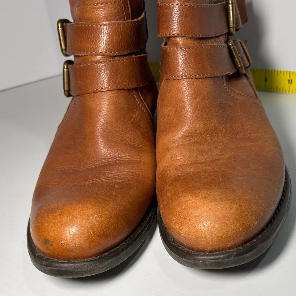 Franco Sarto 8.5 Tan Leather up to the Knee‎ Boots. Box 13